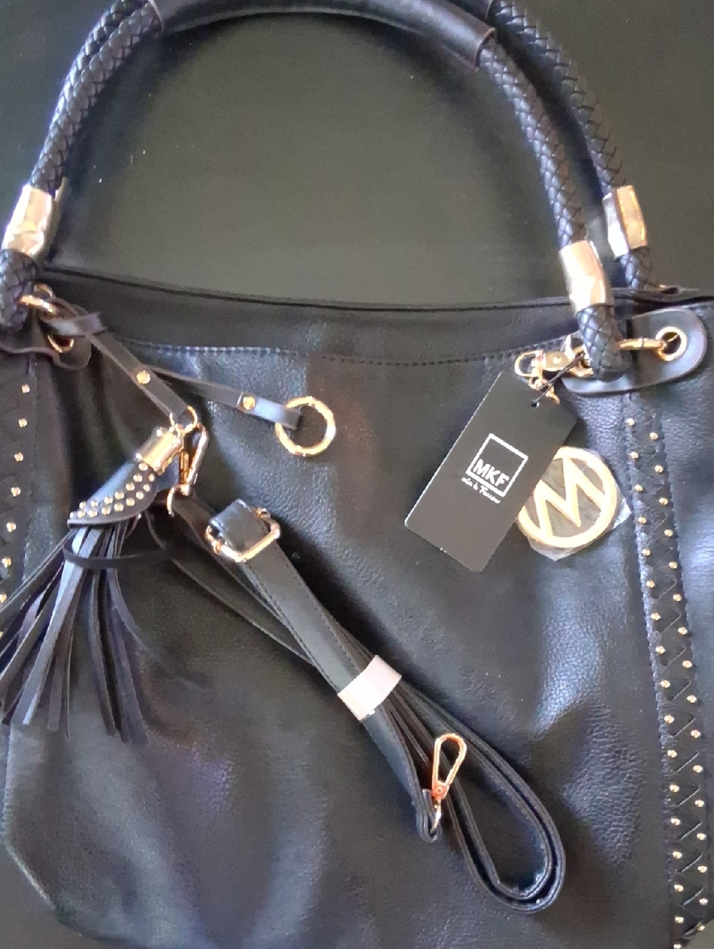 MKF by Mia K Farrow Shoulder Tote with Tassel Charm